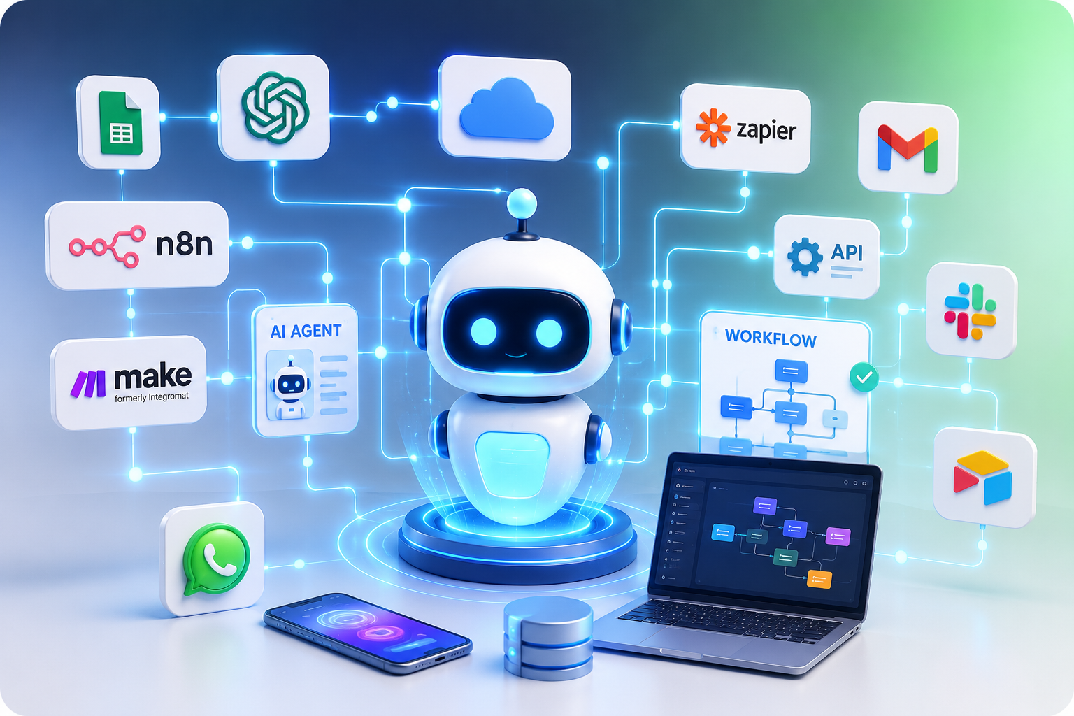 AI Agent Automation Course Telugu with AI Robot n8n Make.com Zapier and Workflow Automation